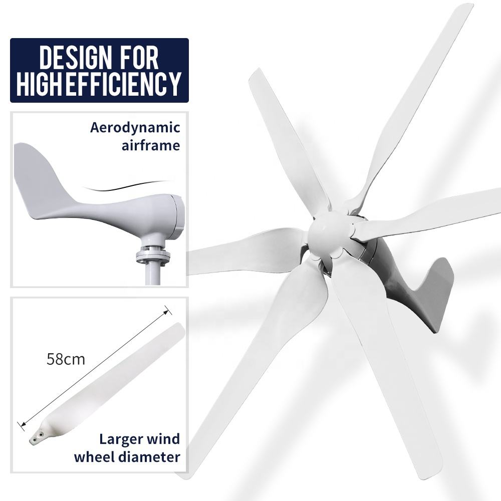 Windmills Alternative Energy Saver 1000w 48v Horizontal Wind Turbine Generator Six Blades Windmills Alternative Energy Saver 1000w 48v Horizontal Wind Turbine Generator Six Blades