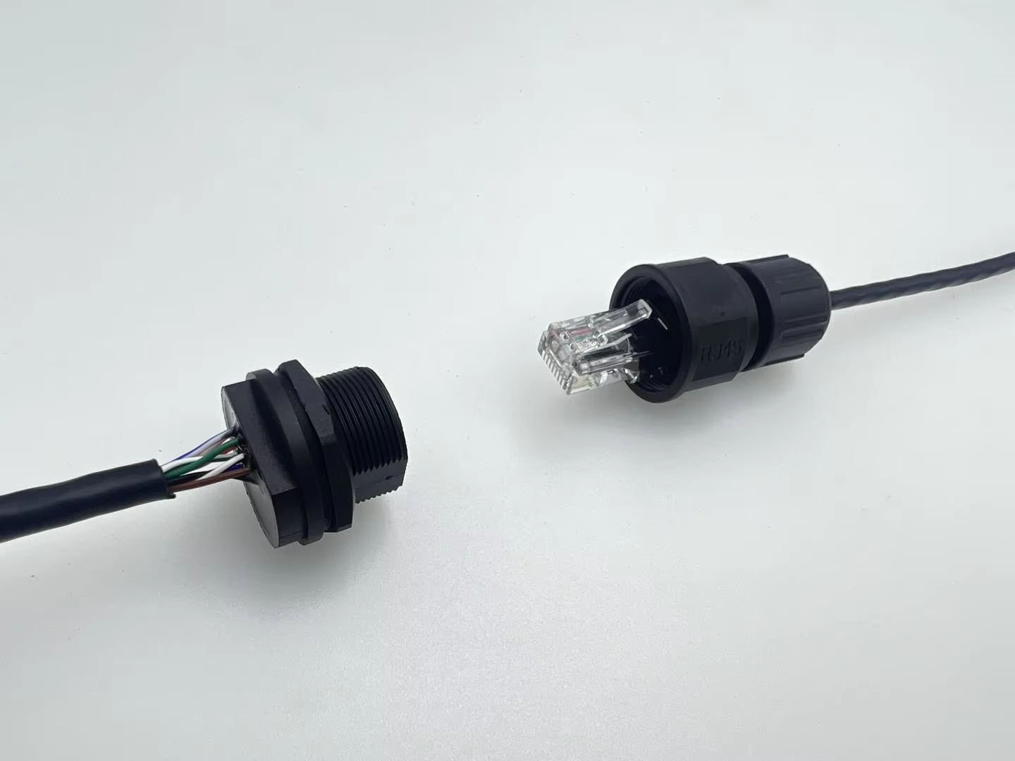 Ethernet Rj45 Connector Waterproof Rj45 Network Connector CAT5e CAT6a Female Panel Mount Sockets