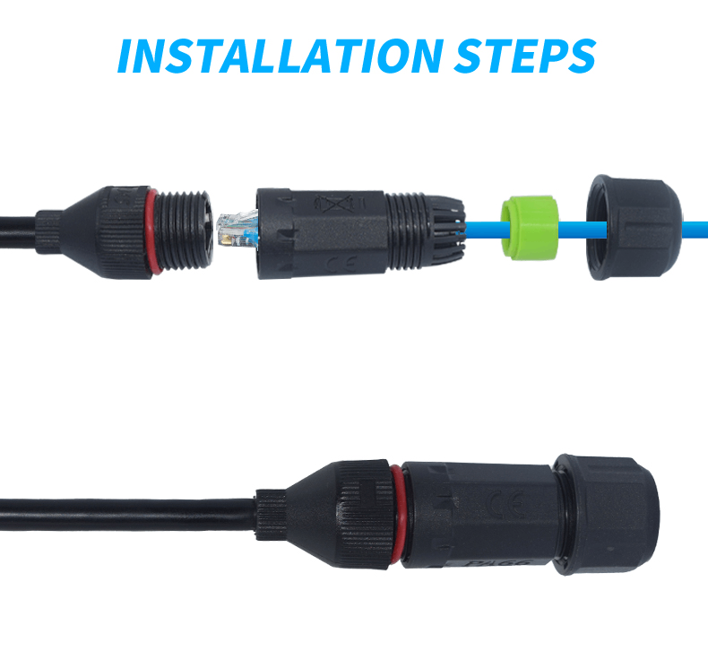 IP68 RJ45 Waterproof Connector CAT6 Ethernet LAN Coupler