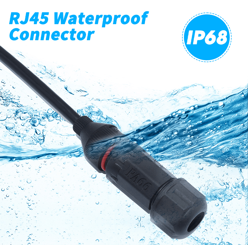 IP68 RJ45 Waterproof Connector CAT6 Ethernet LAN Coupler IP68 RJ45 Waterproof Connector CAT6 Ethernet LAN Coupler