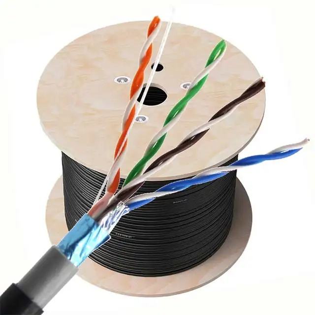 Manufacturer FTP CAT5E outdoor lan cable 1000ft cca bare Copper Full copper double jacket shield net