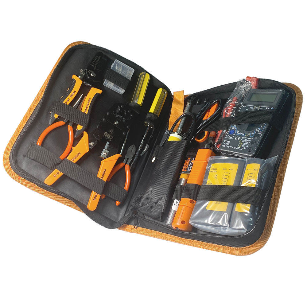 11 in 1 Hardware Tool Set Including Cable Tester Wire Crimper Cat6 Cat5e RJ45 Crimp Network Tool