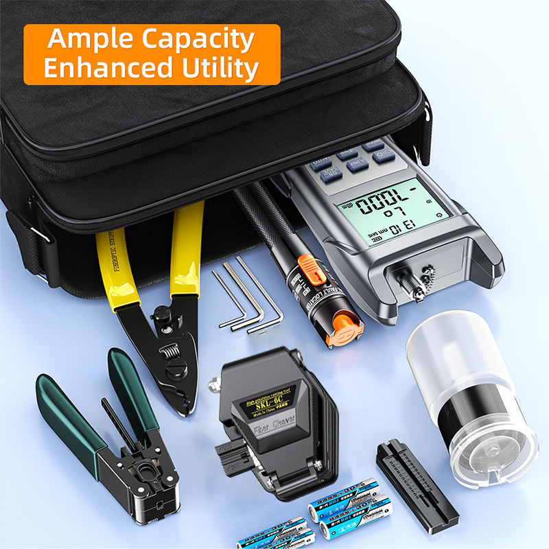 FTTH Fiber Optic Tool Kit with Optical Power Meter Visual Fault Locator Cleaver Miller Pliers FTTH Fiber Optic Tool Kit with Optical Power Meter Visual Fault Locator Cleaver Miller Pliers