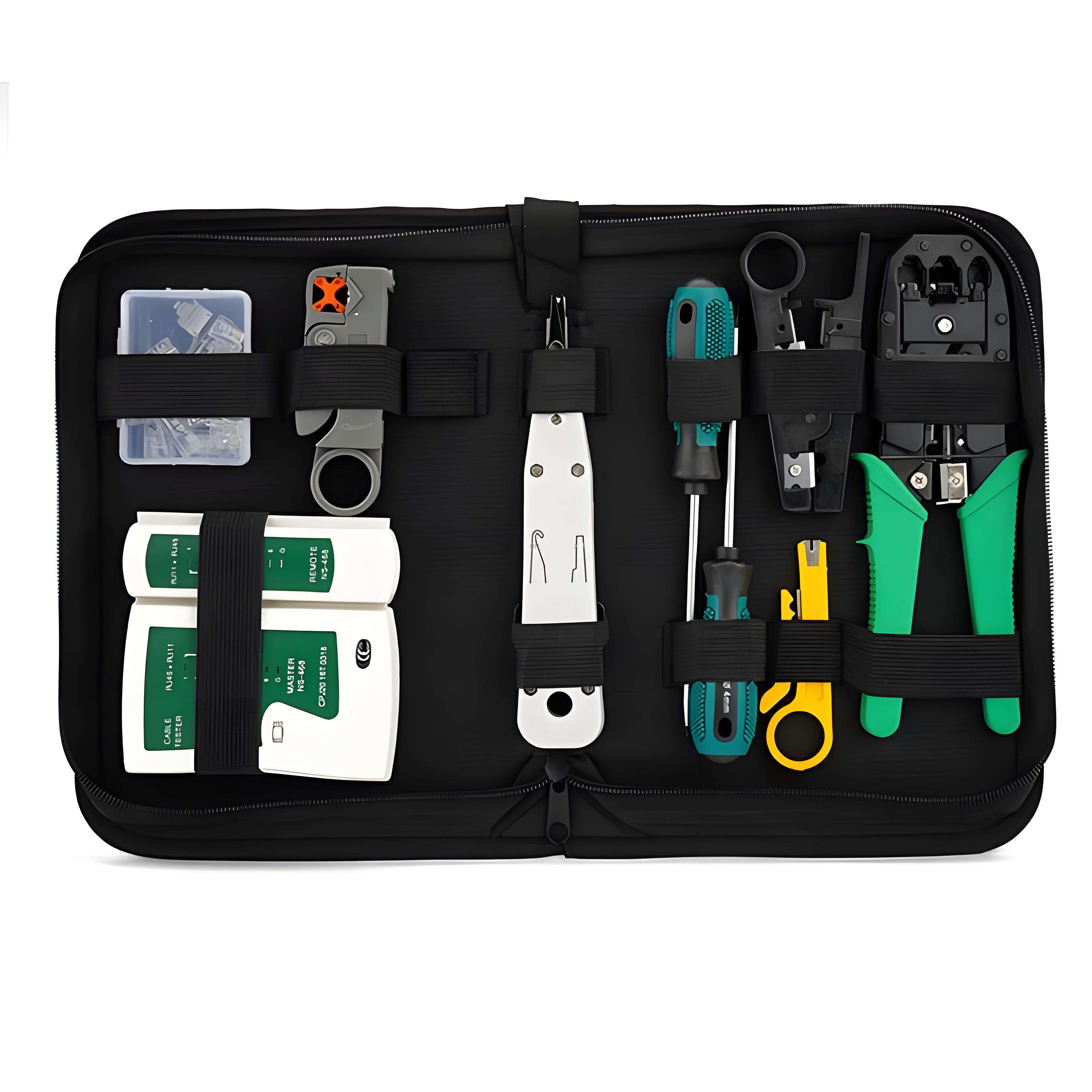 Network Tel Tool Kit Crimping Tool Wire Cutter Cable Stripper Punch Knife Network Tel Tool Kit Crimping Tool Wire Cutter Cable Stripper Punch Knife