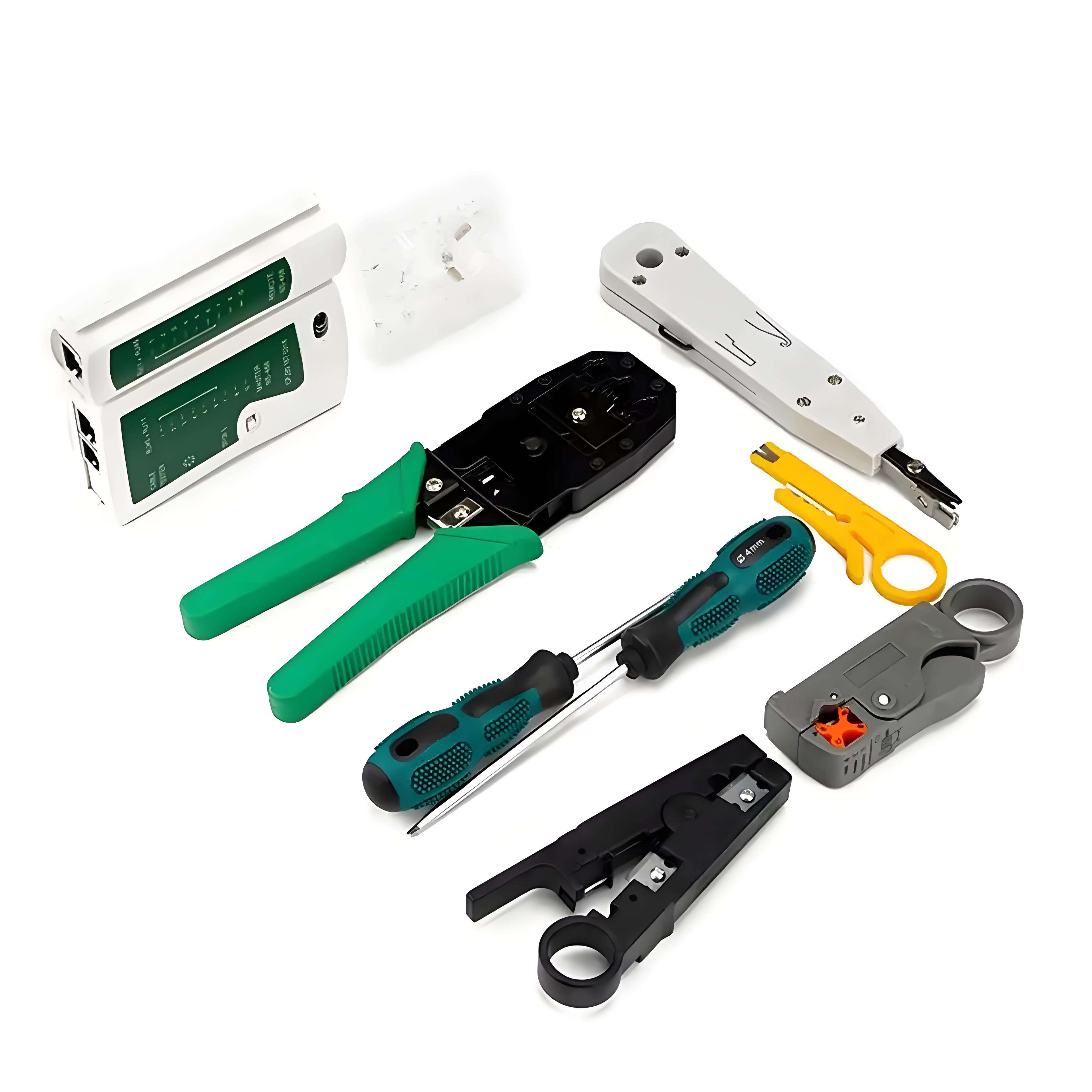 Network Tel Tool Kit Crimping Tool Wire Cutter Cable Stripper Punch Knife Network Tel Tool Kit Crimping Tool Wire Cutter Cable Stripper Punch Knife
