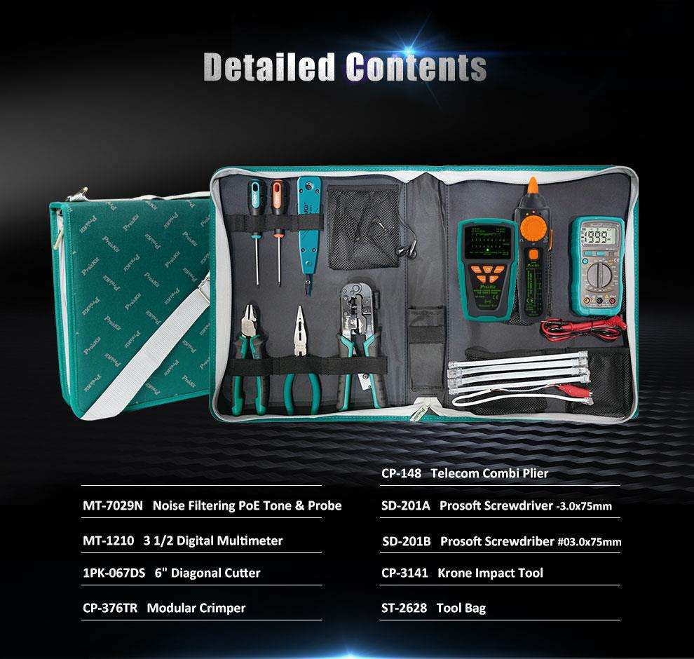 Proskit PK-2629 Network Repair Tool Set Combination of Essential Tools Proskit PK-2629 Network Repair Tool Set Combination of Essential Tools