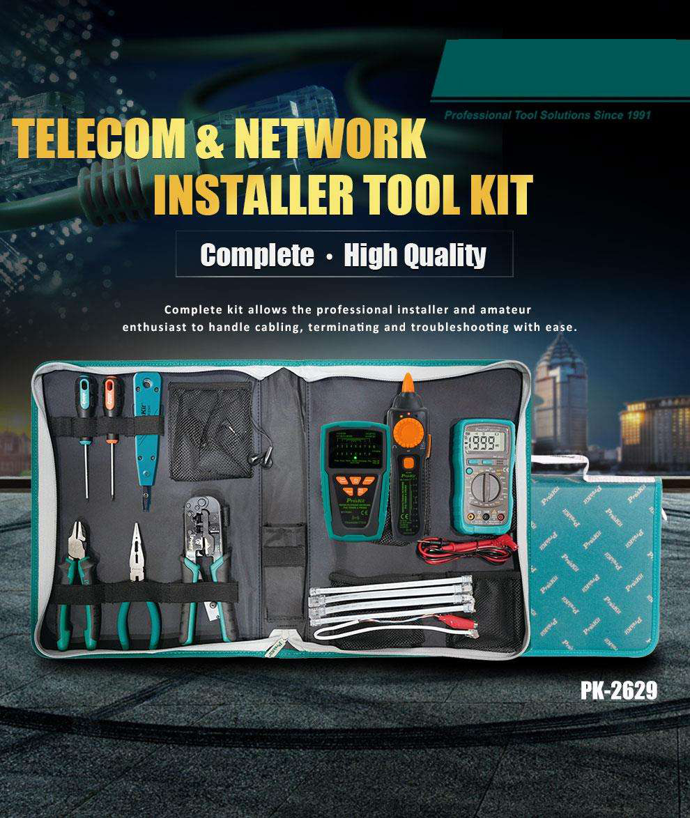 Proskit PK-2629 Network Repair Tool Set Combination of Essential Tools Proskit PK-2629 Network Repair Tool Set Combination of Essential Tools
