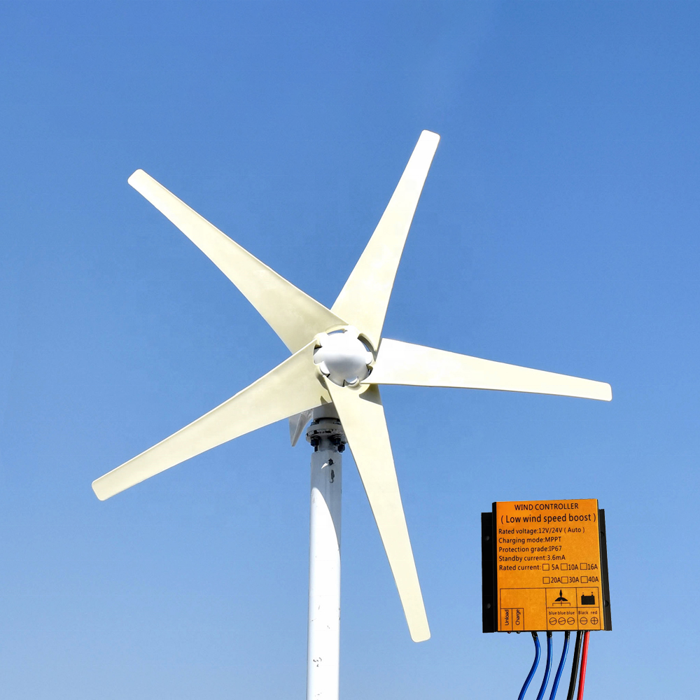 1kw 1000W Home Wind Mill Turbine Generator 12v 24v 48v with Free MPPT Controller for Home Farm